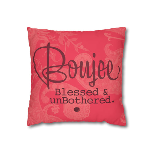 Boujee, Blessed & unBothered™ — Rose Script Pillow