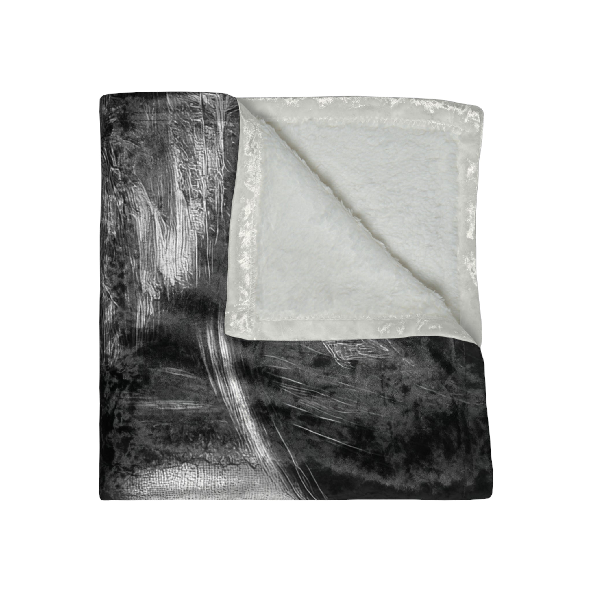 La Joconde à Bulles™ — Noir Crushed Velvet Throw