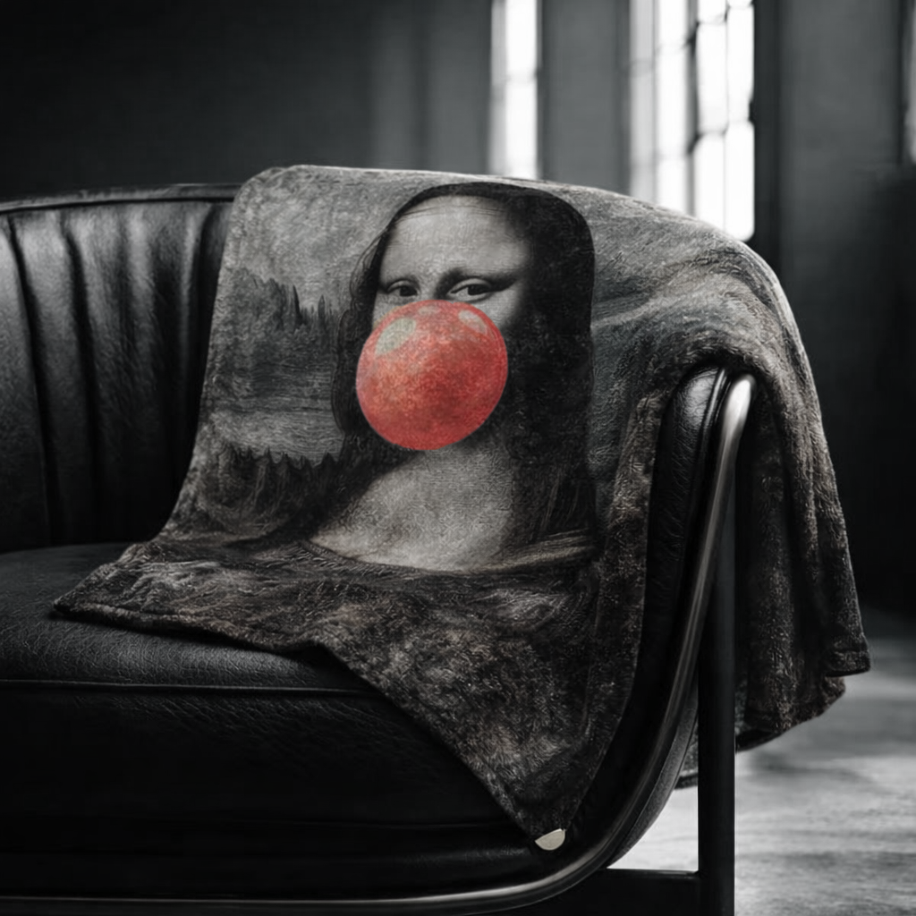 La Joconde à Bulles™ — Noir Crushed Velvet Throw